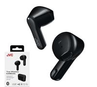 JVC True Wireless Earbuds Headphones, 11mm Neodymium Magnet Driver, Touch Sensor Operation, Bluetooth 5.1, Water Resistance (IPX4), Long Battery Life (up to 22 Hours) - HAA3TB (Black), Small