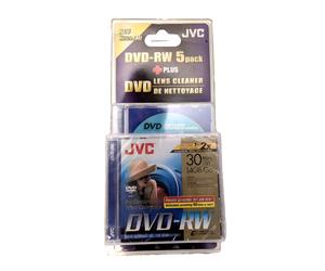 JVC VD-W14DU Mini DVD-RW Discs 5 PACK + DVD Lens Cleaner CAMCORDER HANDY CAM NEW