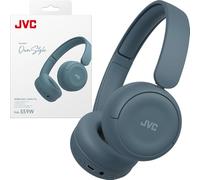 JVC Wireless Headphones with 50H Battery Life, Soft Cushions, Foldable Design, Bluetooth 5.3, Multipoint Connection, App EQ, Built-in Mic - Retro Blue - HAS59WA