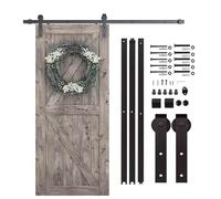 JVDDI 4-9.6FT Sliding Barn Door Rail Hardware Carbon Steel Barn Door Hanger System Heavy Duty Roller Track For Single Door(5FT 1500mm)