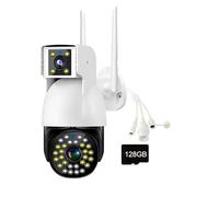 JVDDI Home Security Camera 4G Sim IP Camera Outdoor Waterproof Camara Dual Lens Auto Track Night Vision CCTV Security Protection Home Monitor(4MP WiFi 128GB Card)