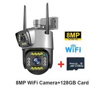 JVDDI Home Security Camera 4G/WiFi IP Camera 8MP 4K Dual Screen Camara Monitor Smart Home Outdoor Waterproof PTZ CCTV Camera Security Protection(8MP WiFi 128GB Card)