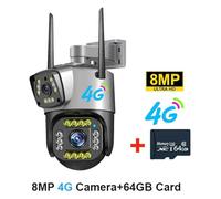 JVDDI Home Security Camera 4G/WiFi IP Camera 8MP 4K Dual Screen Camara Monitor Smart Home Outdoor Waterproof PTZ CCTV Camera Security Protection(8MP 4G 64GB Card)