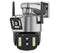 JVDDI Home Security Camera 4K 8MP Binocular Camera Outdoor 10X Zoom 2.8-12mm Three Lens Security PTZ Camera Auto Tracking P2P CCTV Video Surveillance(4K 8MP With 128G SD)