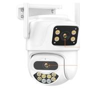 JVDDI Home Security Camera 4K 8MP PTZ Camera Dual Lens Dual Screen IP Camera Outdoor 4MP HD Auto Tracking Security Protection CCTV Surveillance(6MP Add 64G Card)