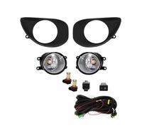 Jvdoipgd Fog Lights 1 Set For Toyota For Yaris 2006 2007 2008 Car Front Bumper Fog Lamp LED Halogen Daytime Running Light Wires Switch Relay Covers 12V FogLight(Led Bulb White)