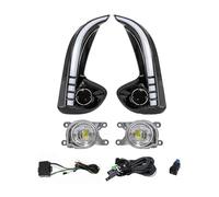 Jvdoipgd Fog Lights LED Daytime Running Light For Toyota For Yaris For Vios 2020 2021 2022 DRL Front Bumper Daylights Turn Signal Fog Lamp White Yellow 12V FogLight(DRL Fog Set A)