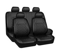 Jvdoipgd Protector 5/2Pcs Quilted Leather Thread Pressing High-end Pu Car Interior With Seat Covers Airbag Compatible Breathables Tools(Black 5 pcs)