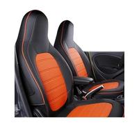 Jvdoipgd Protector For BENZ For Smart 453 For Fortwo 2015-2018 Custom Car Seat Cover Four Seasons Breathable Cushion Coration Interior Styling Accessories(Black orange)