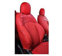 Jvdoipgd Protector For Mini For Cooper F54 F55 F56 F57 F60 Leather Full Surround Cushion Pad Auto Interior Protector Accessories Custom Car Seat Cover(No Leg Support,RED_FRONT REAR SEAT)
