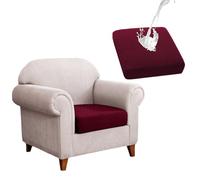 JVDOIT Seat Cushion Sofa Cover - 1 Seater Waterproof Stretch Slipcovers with Elastic Bottom, Protective Fitted Covers for Sofa, Armchair & Home Use (Wine Red,1 Seater)