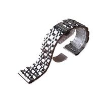 JVEIWAD 14mm 16mm 18mm 19mm 20mm 21mm 22mm 23mm 24mm 25mm 26mm Silver Black Stainless-Steel Watchband Straps Bracelets Watch Accessories(Silver,23mm)