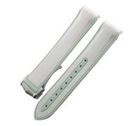 JVEIWAD 18mm 19mm 20mm Curved End Soft Rubber Silicone Watchband Compatible With Omega Compatible With SEAMASTER 300 SPEEDMASTER Colorful Moon Watch Strap(White green,19MM_BLACK BUCKLE)