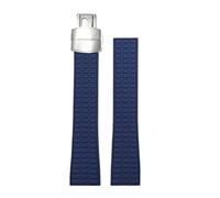 JVEIWAD 18mm 19mm Natural Soft Colorful Rubber Watch Strap Compatible With Patek PP AQUANAUT Philippe White Brown Silicone Watchband Folding Buckle(Dark Blue,18MM_SILVER BUCKLE)