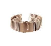 JVEIWAD 18mm 20mm 22mm 24mm Milanese Strap Stainless Steel Mesh Solid Metal Folding Buckle Men Replacement Band Bracelet Watch Accessori(Rose gold,18mm)