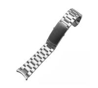 JVEIWAD 18mm 20mm 22mm 316L Silver Stainless Steel Watch Bands Strap Compatible With Omega Compatible With Seamaster(5Beads-Silvery,20mm)