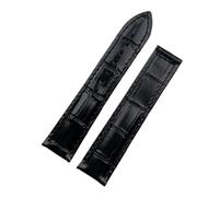 JVEIWAD 18mm 20mm 22mm Soft Cow Leather Watchband Compatible With Omega Strap Compatible With M10 300 At150 Muay De Ville Wristband(Black,Silv Pointed Buckle)