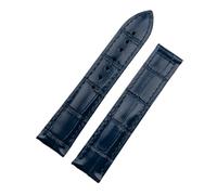 JVEIWAD 18mm 20mm 22mm Soft Cow Leather Watchband Compatible With Omega Strap Compatible With M10 300 At150 Muay De Ville Wristband(Blue,Silv Pointed Buckle)