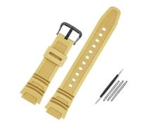 JVEIWAD 18mm Convex Rubber Strap Compatible With Casio AE-1000W AQ-S810W Solid Color Silicone Watch Band -fall Breathable Bracelet(Beige black)