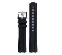 JVEIWAD 19mm 20mm 21mm Soft Fluororubber Watchband Compatible With Omega Compatible With Seamaster 300 AT150 Green Black Blue FKM Rubber Watch Strap(Black Silver,20mm)