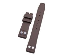 JVEIWAD 20mm 21mm 22mm Comfortable Fluororubber FKM Rubber Watchband Compatible With IWC Strap Big Pilot Portofino TOP Watch Band With Rivet(Brown,20mm Plain Buckle,Black Fold Buckle)