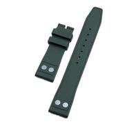 JVEIWAD 20mm 21mm 22mm Comfortable Fluororubber FKM Rubber Watchband Compatible With IWC Strap Big Pilot Portofino TOP Watch Band With Rivet(Green,20mm Plain Buckle,Black Fold Buckle)