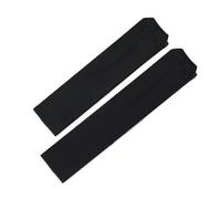 JVEIWAD 20mm 21mm Black Orange Silicone Rubber Strap Compatible With Tissot TOUCH COLLECTION EXPERT SOLAR Series T091T013 T081 Men's Watch Bracelet(Black no clasp,20mm)