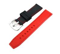 JVEIWAD 20mm 22mm 24mm Red Orange Blue Universal Soft Silicone Watchband Rubber Waterproof Sport Blet Bracelet Band Strap Accessories(Red,22mm)
