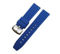 JVEIWAD 20mm 22mm 24mm Universal Watch Strap Quick Release Bracelet Vertical Striped Silicone Watchband Compatible With CASIO(Blue,20mm)