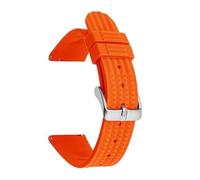JVEIWAD 20mm 22mm Silicone Sport Strap Diving Waterproof Rubber Men Replacement Bracelet Band Watch Accessories For Seiko 007 With Pins(Orange with pins,22mm)