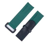 JVEIWAD 20mm Curved End Two Spring Bar Adjustable Nylon Fabric Leather Black White Watch Band Compatible With Rolex Strap DAYTONA SUBMARINER Diw Wat(Green)