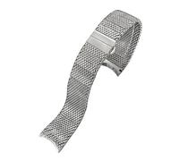 JVEIWAD 20mm Stainless Steel Bracelets Watchband Compatible With Breitling TOP TIME B01 Silver Milanese Woven Metal Watch Strap