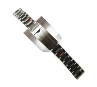 JVEIWAD 20mm Width Watchbands Solid Stainless Steel Glide Fine-tuning Buckl Compatible With NH35 Watch Case Polished Brushed Oyster Strap Bracelet(01)