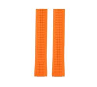 JVEIWAD 21mm Rubber Silica Gel Green Orange Watch Strap Check Pattern Watchband Compatible With Patek Philippe AQUANAUT Series 5167A/5168G/5164/5968(Orange-NO BK)