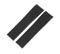 JVEIWAD 21mm Silicone Fluorous Rubber Watchband Compatible With Longines Hydroconquest L3 Conquest Sports Diving Watch Strap Black(Black-No buckle)