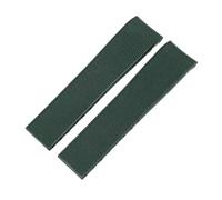 JVEIWAD 21mm Silicone Fluorous Rubber Watchband Compatible With Longines Hydroconquest L3 Conquest Sports Diving Watch Strap Black(Green-No buckle)