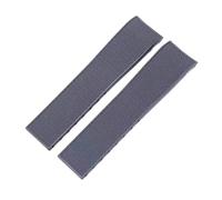 JVEIWAD 21mm Silicone Fluorous Rubber Watchband Compatible With Longines Hydroconquest L3 Conquest Sports Diving Watch Strap Black(Grey-No buckle)