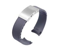 JVEIWAD 21mm Silicone Fluorous Rubber Watchband Compatible With Longines Hydroconquest L3 Conquest Sports Diving Watch Strap Black(Grey Silver)