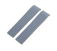 JVEIWAD 21mm Soft Nature Rubber Watchband Compatible With Longines Strap Conquest Compatible With HydroConquest L3.781 741 782 Black Blue Silicone(Grey,No Buckle)