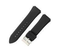 JVEIWAD 22×25mm Blue Black Silicone Rubber Watch Strap Waterproof Bracelet Soft Watchband Compatible With GUESS U0247G3 W0040G3 W0040G7 W1058G2(Black)