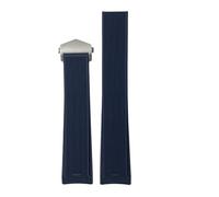 JVEIWAD 22mm 20mm 21.5mm Rubber Silicone Watch Strap Compatible With Tag Heuer AQUARACER 300 WAY201A WAY211C Black Blue Brown Accessories(Blue silver,20mm(20.5mm))