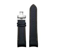JVEIWAD 22mm 23mm 24mm Calfskin Cow Leather Watchband Compatible With Tissot T035 T035617 627 407 410 Watch Strap Bracelets Butterfly Buckle(Black orange silver,24mm)