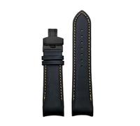 JVEIWAD 22mm 23mm 24mm Calfskin Cow Leather Watchband Compatible With Tissot T035 T035617 627 407 410 Watch Strap Bracelets Butterfly Buckle(Black orange black,23mm)