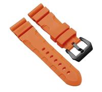 JVEIWAD 22mm 24mm Black Blue Orange Armygreen Watch Band Silicone Rubber Watchband Compatible With Panerai PAM111 PAM441 PAM386 Series Strap(Orange-black,24mm)