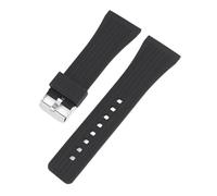 JVEIWAD 22mm 30mm Silicone Sport Strap Stainless Steel Buckle Release Black Waterproof Rubber Men Replace Bracelet Watch Band Belt(30mm silver buckle)