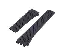 JVEIWAD 22mm Silicone Watch Band Compatible With TAG HEUER Carrera Series Strap For Men's Concave Convex Interface Bracelet(Black-No buckle)