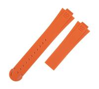 JVEIWAD 24 * 12mm Soft Colorful Silicone Rubber Convex Mouth Watchband Compatible With Oris Wristband 43MM AQUIS Strap Tape Bracelet(Orange)
