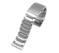 JVEIWAD 24mm 26mm 28mm Black Silver Gold Stainless Steel Strap Men's Solid Metal Watch Chain Compatible With DIESEL DZ7333 DZ4344(Silvery,24mm)