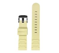 JVEIWAD 24mm Fluororubbe Compatible With Luminox Compatible With Casio Protrek PRW-6600 PRG-600 650 Compatible With Panerai Wristband Watch Strap FKM Band Men Bracelet(Beige-Black buckle)