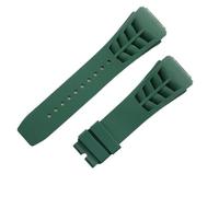 JVEIWAD 25x20mmew Rubber Watch Band Compatible With Richard White Blue Mille Strap Butterfly Buckle Screw Hole Connection Bracelet(Green,Buckle 2)